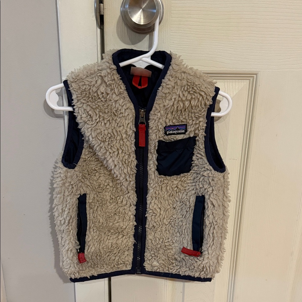 Patagonia Retro Cream and Navy Fleece Vest